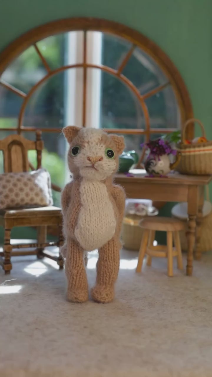 Kitten Doll in Frog Suit Cashmere Knitting Kit (makes 2)