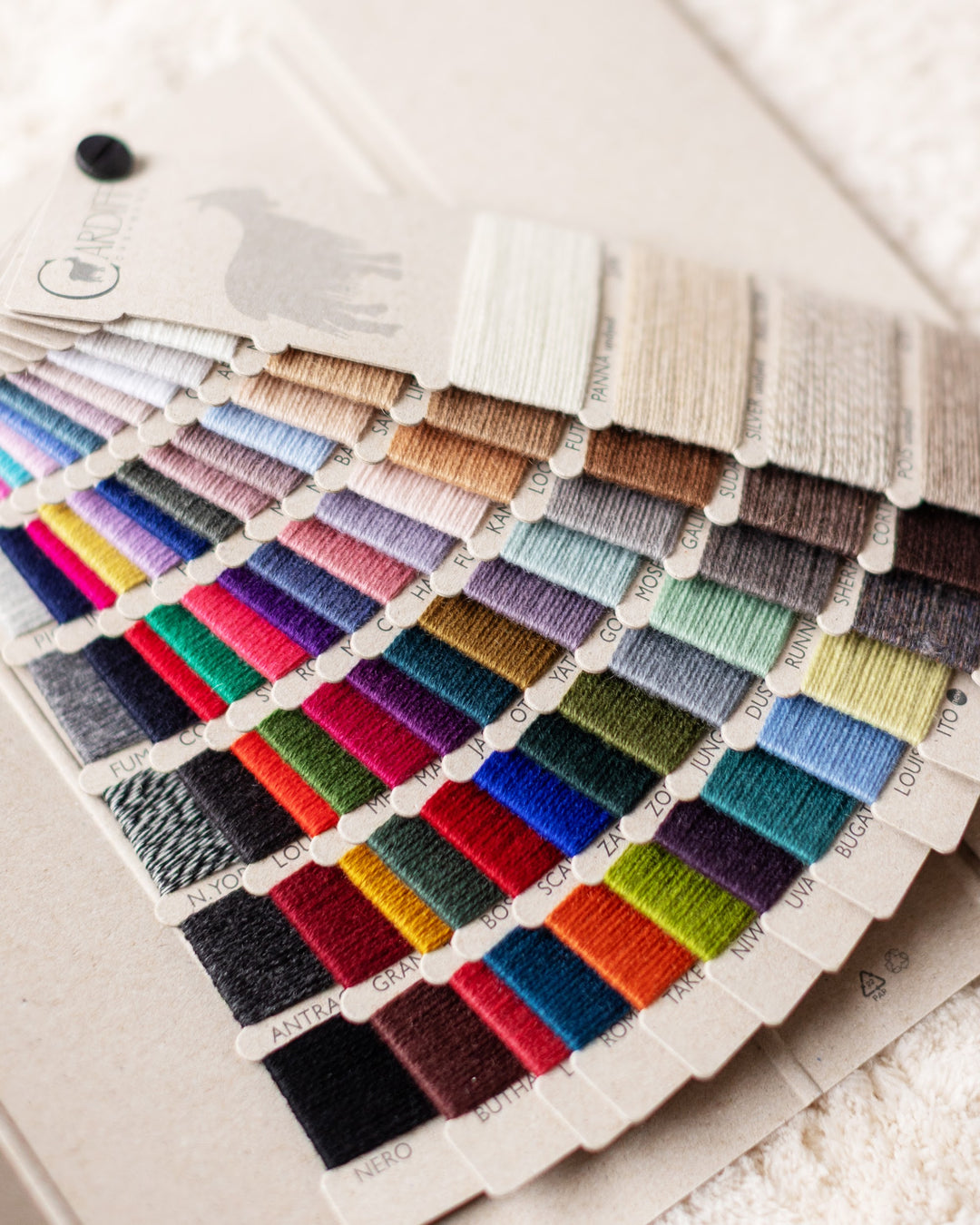 Cardiff Cashmere Classic Slim Small DK Large Shade Card