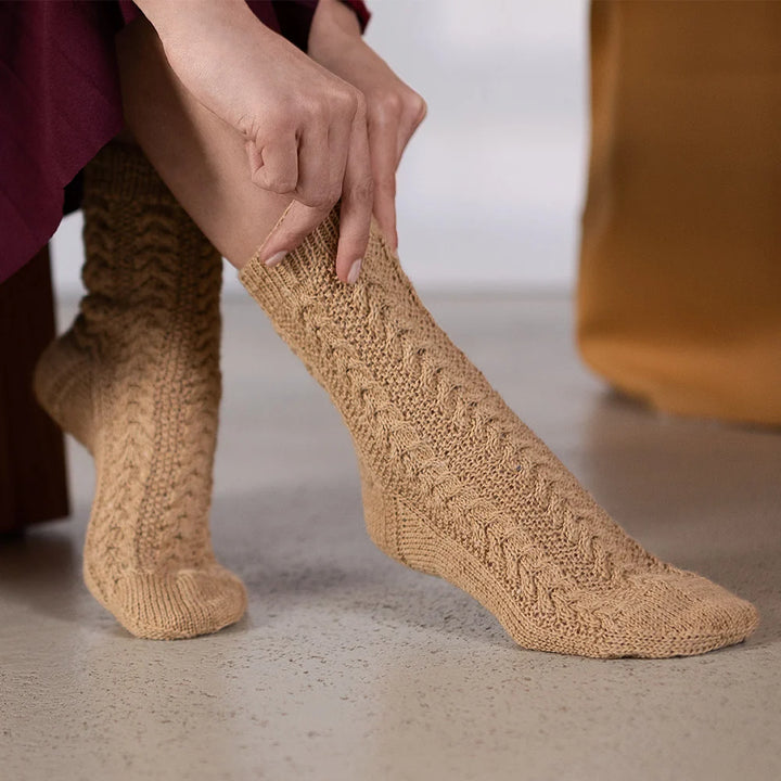 Cashmere Cabled Socks Knitting Kit