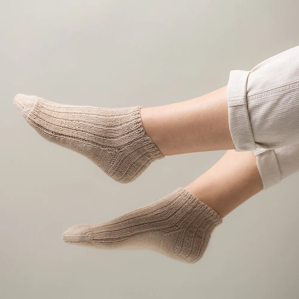 Cashmere Striped Ankle Socks Knitting Kit