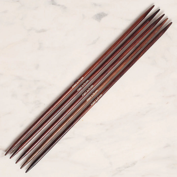 Pony Rosewood Double Pointed Needles 20cm 3 - 6.5mm