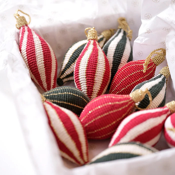 Krea Deluxe Striped Christmas Ornaments Crochet Kit