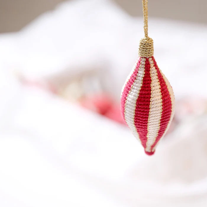 Krea Deluxe Striped Christmas Ornaments Crochet Kit