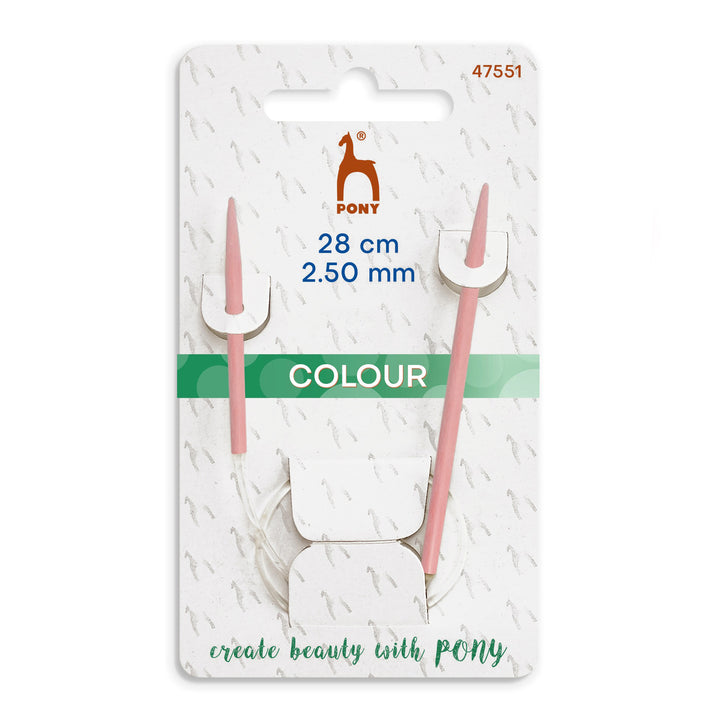 Pony Colour Aluminium Short Fixed Circular Needles 28cm 2.5-4.5 mm