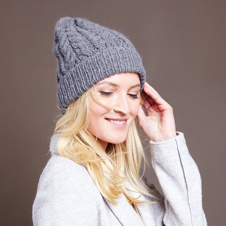 Chunky Cable Cashmere Hat Knitting Kit