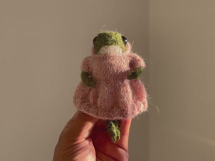KNITTED AND READY Little Frog in Dress